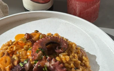 Arroz con Pulpo y Aceite de Pimiento de Espelette